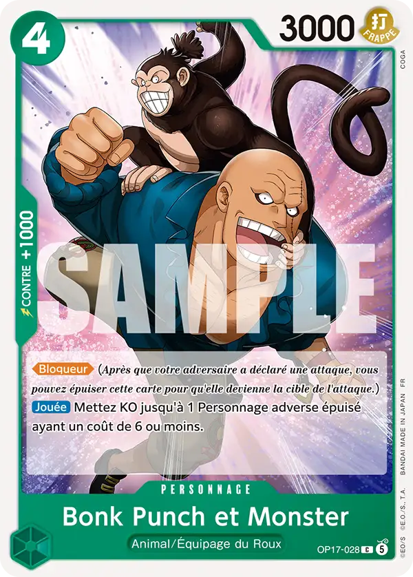 Bonk Punch et Monster (OP17-028)