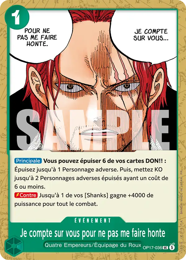 Je compte sur vous pour ne pas me faire honte (OP17-036)