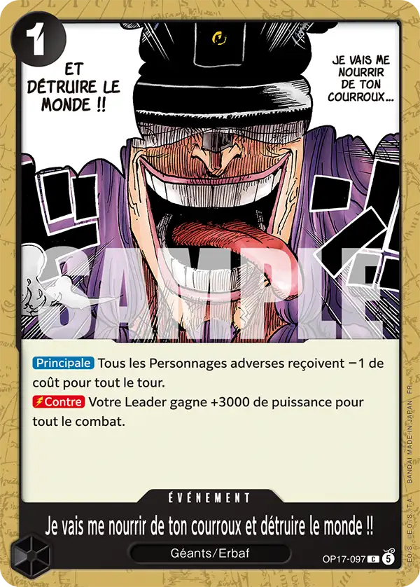 Je vais me nourrir de ton courroux et détruire le monde !! (OP17-097)